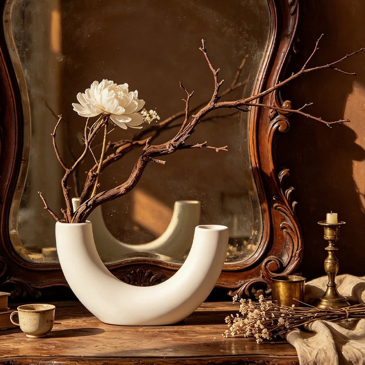 Contemporary Curved Dual-Vase Stornfeild