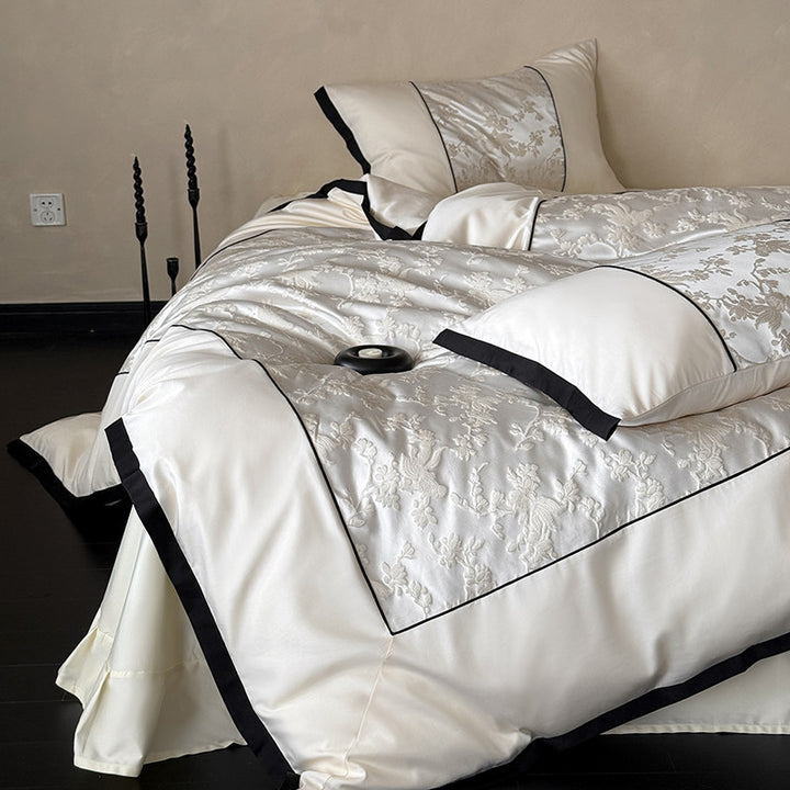 Decorative Luxury Embroidered Satin Bedding Set Stornfield