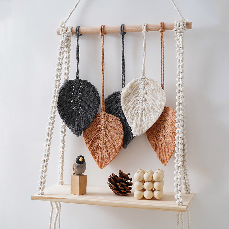 Bohemian Macrame Leaf Art Display Shelf Stornfield