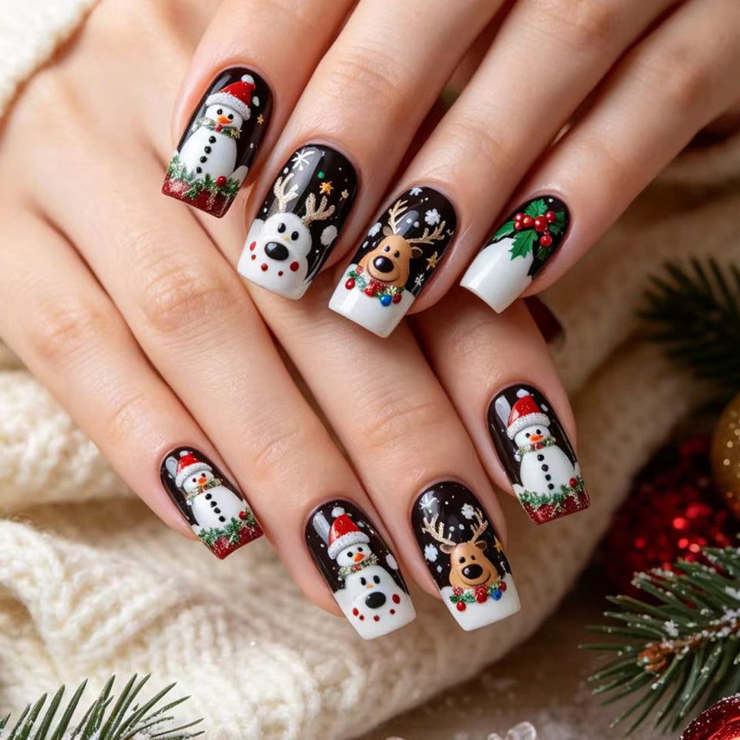 Artificial artificial nails with festive Christmas design Stornfield