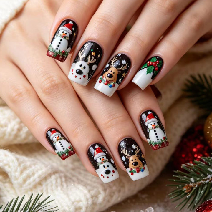 Artificial artificial nails with festive Christmas design Stornfield