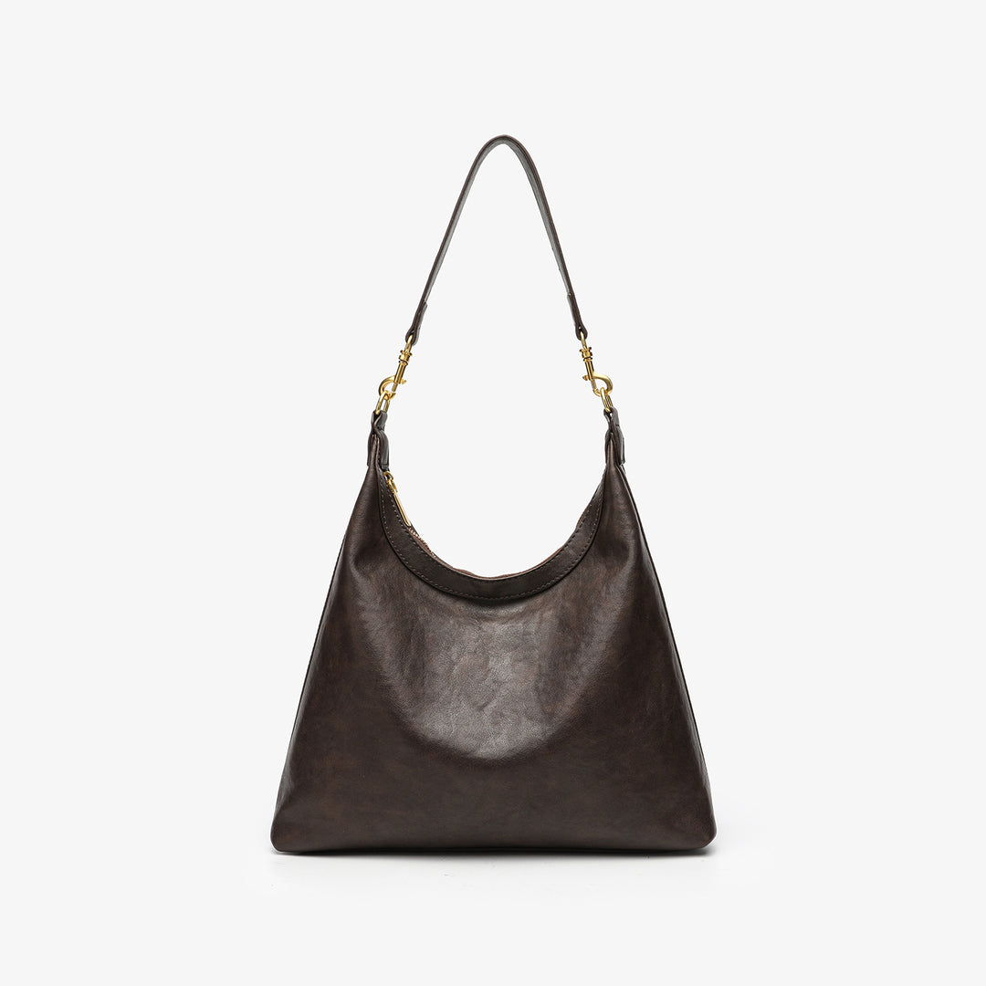 Chic Slouchy Leather Hobo Handbag