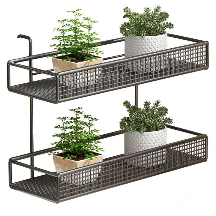 Over-Partition Mesh Hanging Shelf Organizer for Desk Cubicle with Metal Hooks