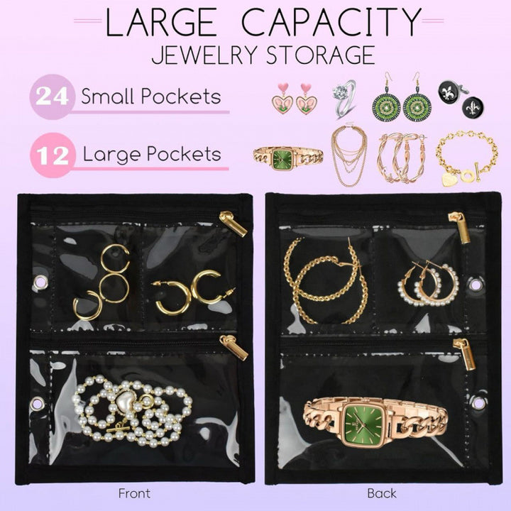 Jewelry Organizer Bag with Multiple Transparent Compartments Stornfield