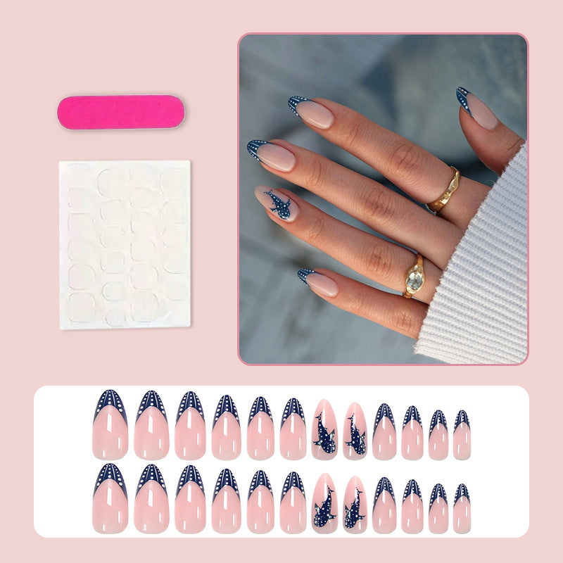 Artificial nail set with elegant design and creative decorations Stornfield