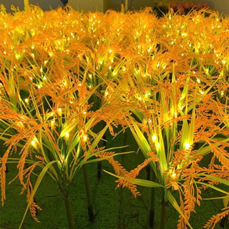 Solar LED Ornamental Grass Pathway Stake Lights With Integrated Solar Panel Stornfield
