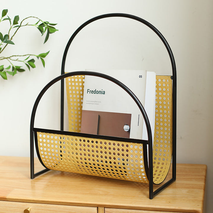 Unisex Elegant Magazine Holder with Artistic Weaving Structure Stornfield