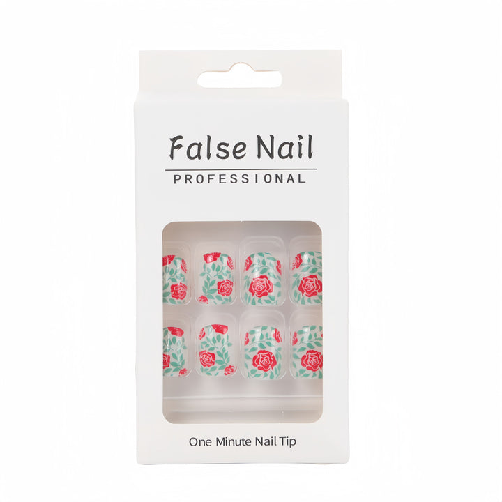 Artificial nails with romantic rose pattern Stornfield