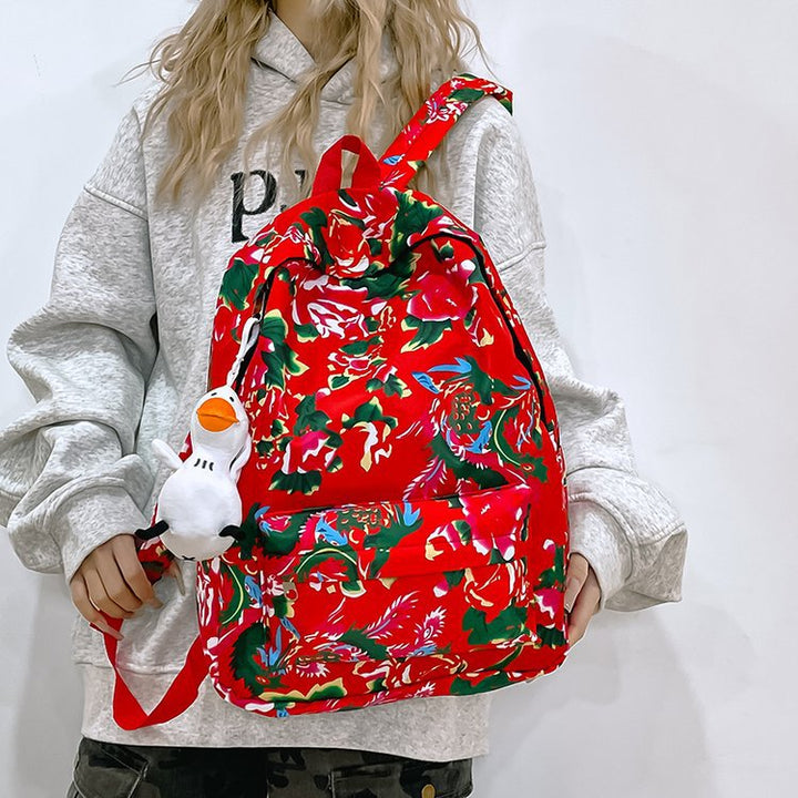 Leisure backpack with colorful floral pattern Stornfield