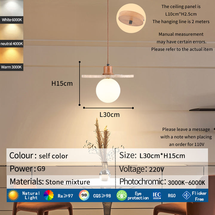 Stone Mixture Pendant Light