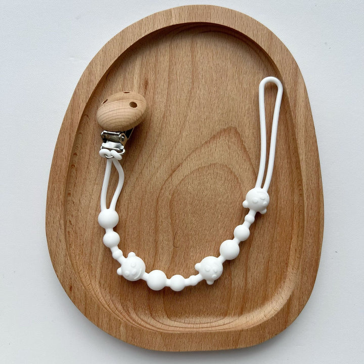 Silicone Beaded Pacifier Clip with Safety Lock