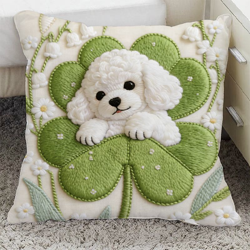 Plush Dog-Themed Decorative Throw Pillow