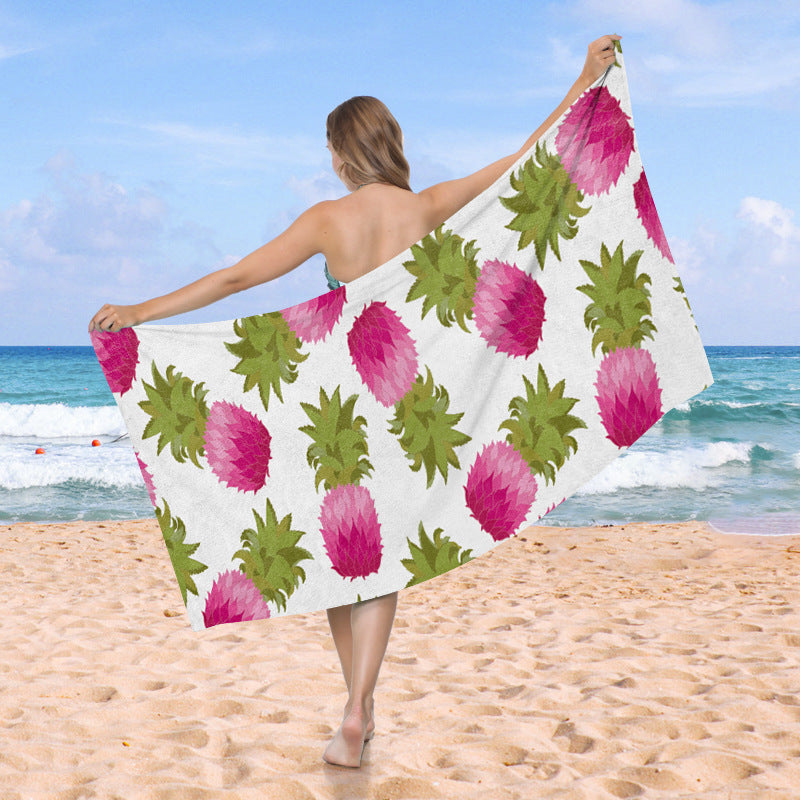 Beach towel with exotic pineapple and palm pattern Stornfield