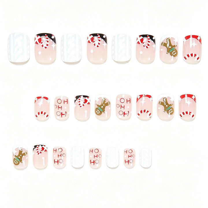 Festive Holiday-Themed Press-On Nail Art Stornfield