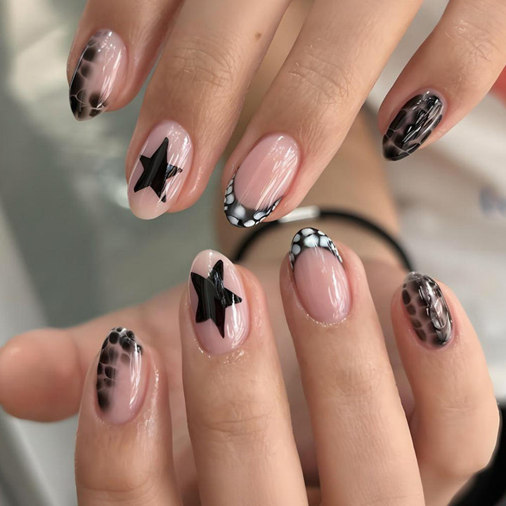 Nail art set with stylish star and geometric patterns Stornfield
