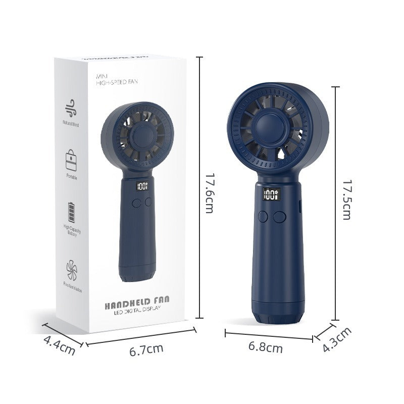 Unisex Portable Hand Fan with Digital Display and Multiple Speed Settings Stornfield