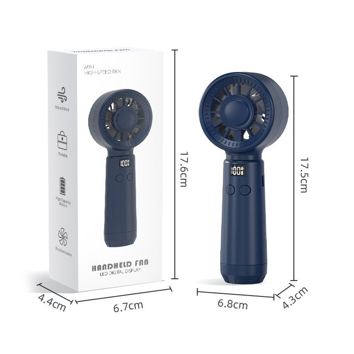 Unisex Portable Hand Fan with Digital Display and Multiple Speed Settings Stornfield