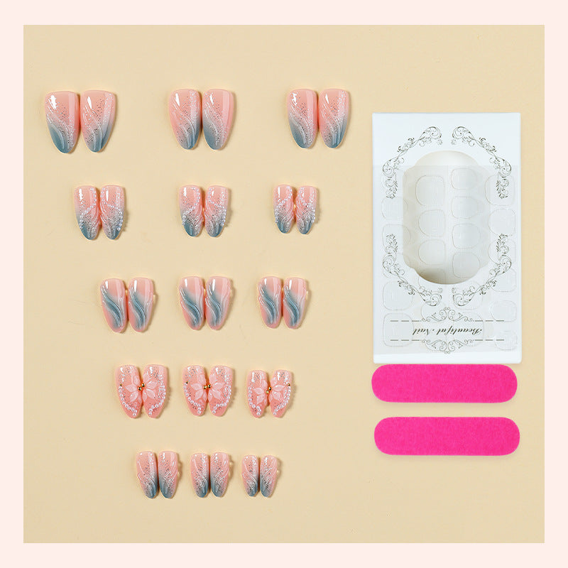 Decorative Press-On Nail Art Set with Premium Floral Designs Stornfield