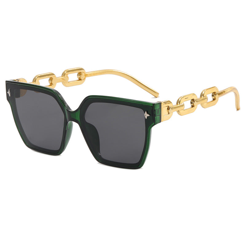 Ladies fashionable oversized sunglasses with combined frame Stornfield