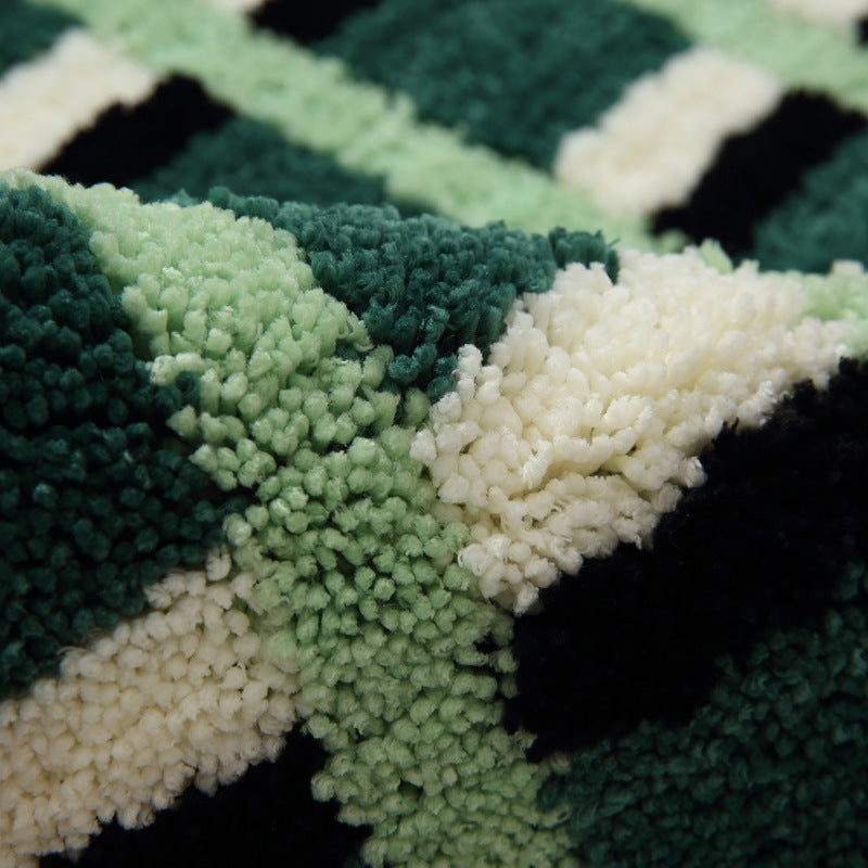 Soft Plush Grid Pattern Bath Mat
