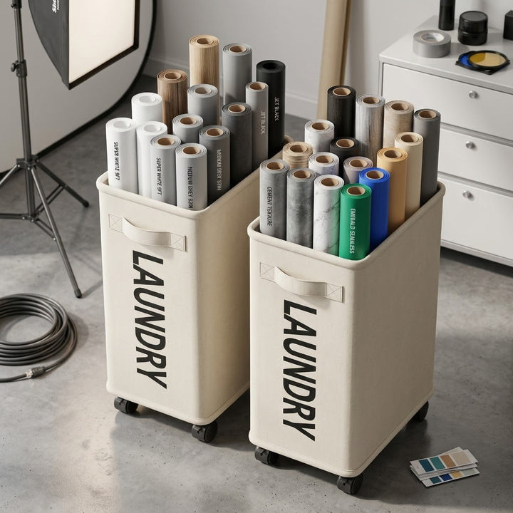 Rolling Yoga Mat and Foam Roller Storage Cart