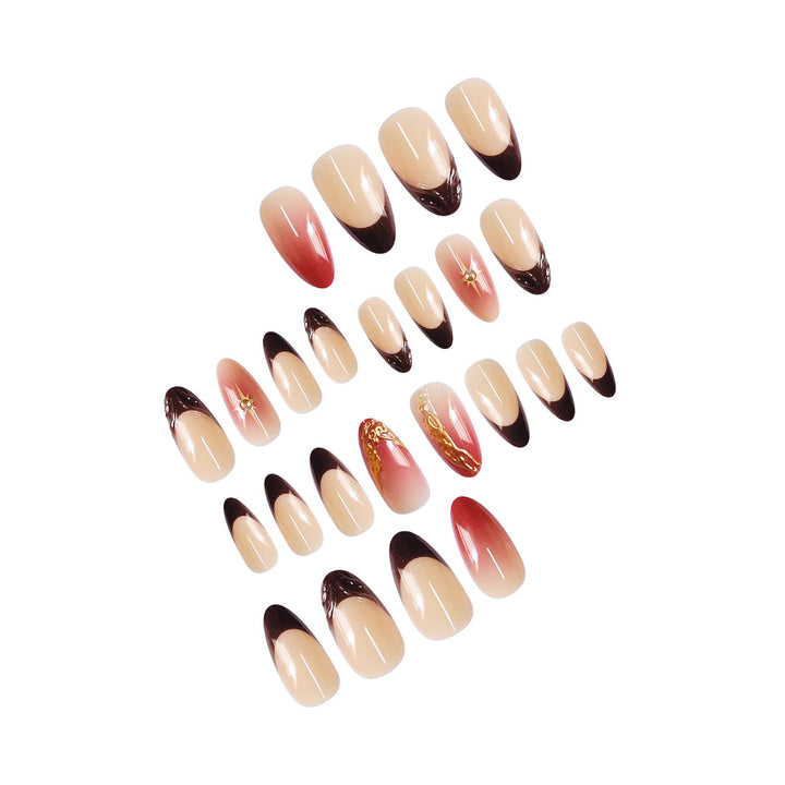 Artistic Almond-Shaped Press-On Nail Art Stornfield
