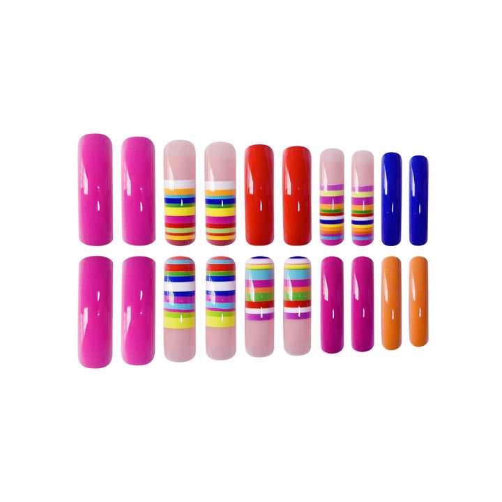 Colorful Artistic Press-On Nail Set Stornfield