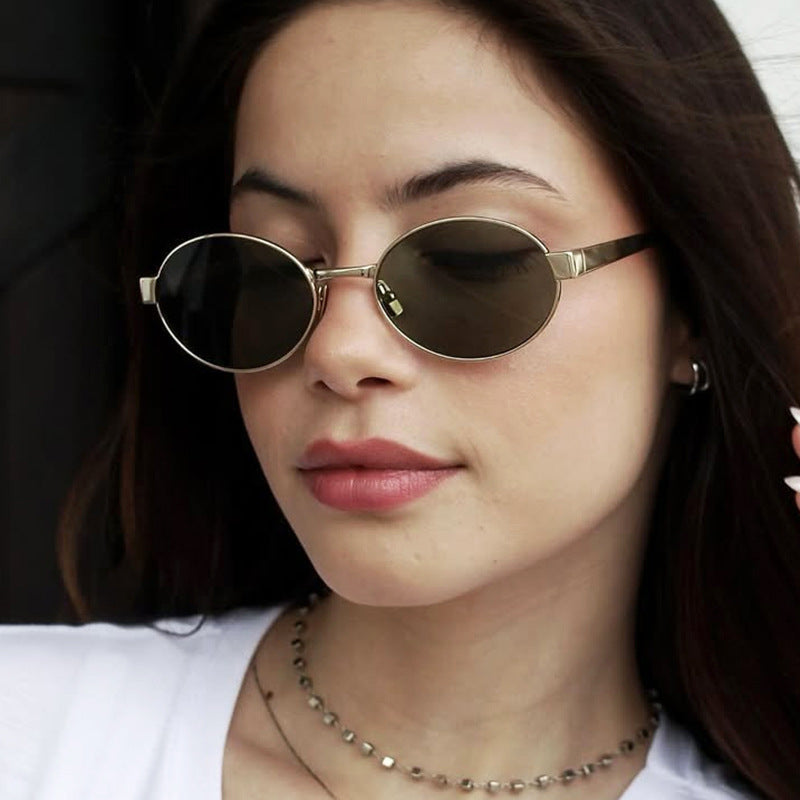 Women's round glasses with elegant metal frame and adjustable nose pads Stornfield