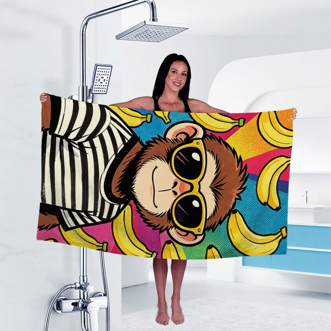 Artistic Gorilla Print Bath Towel Stornfield