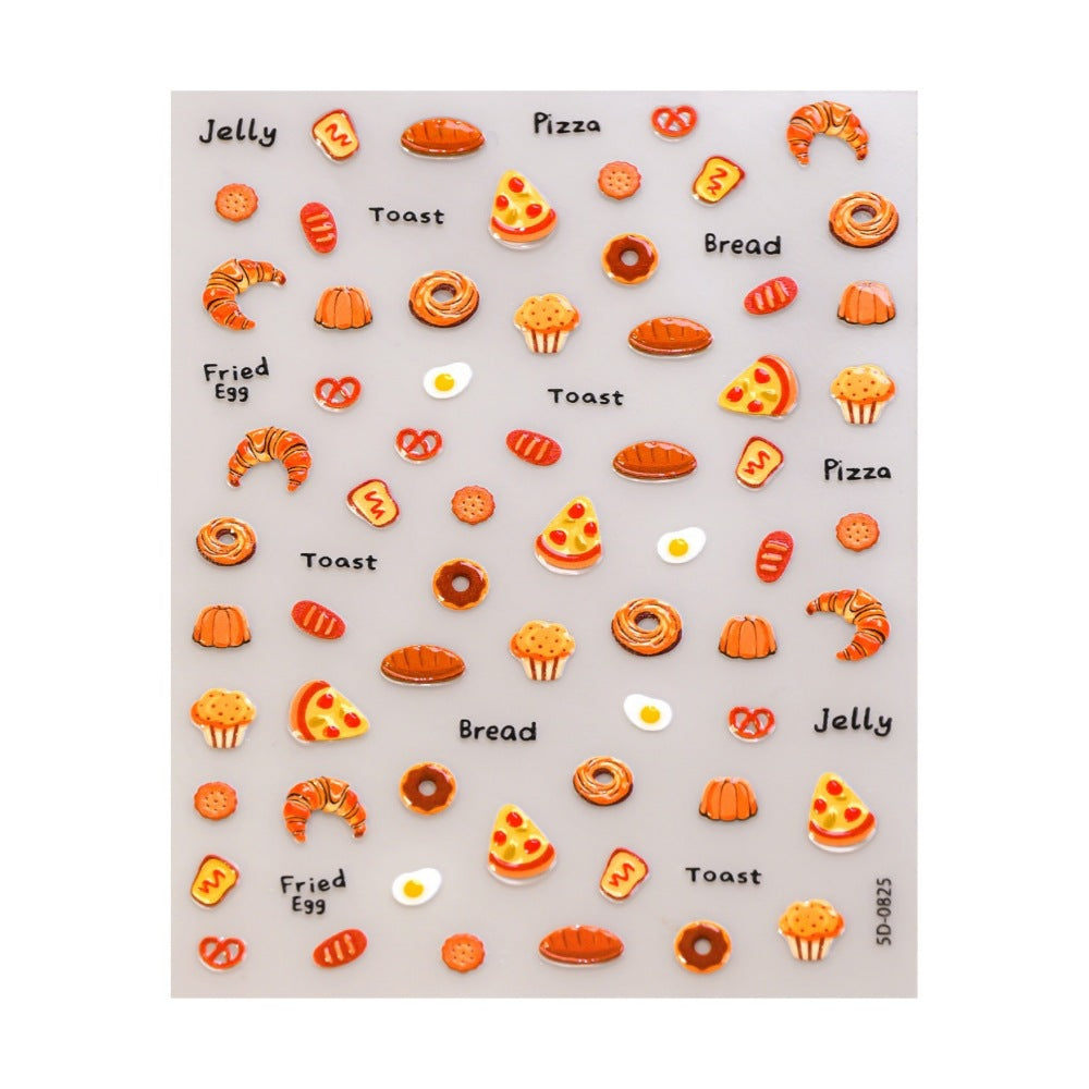 Creative Dessert-Themed Nail Art Stickers