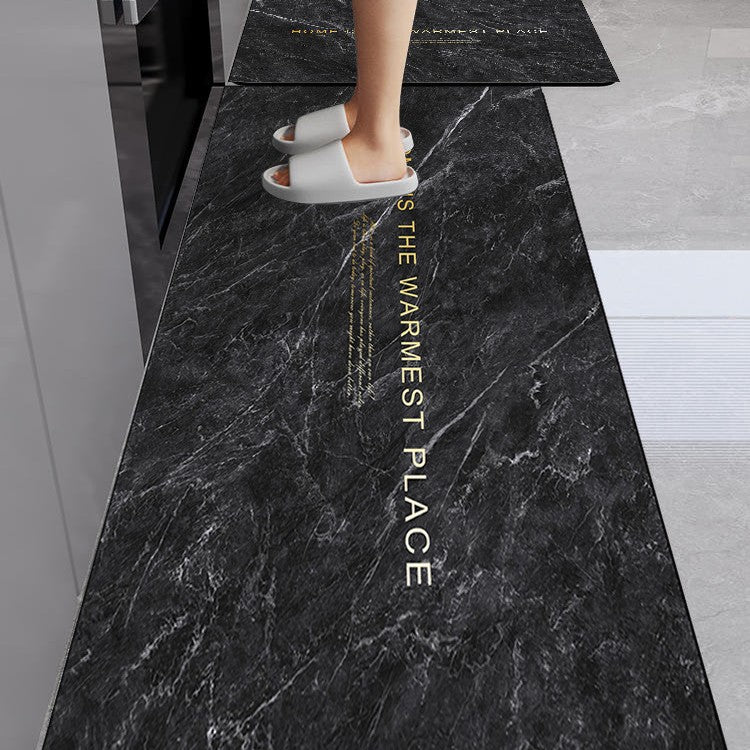 Marble-Printed Kitchen Floor Mat