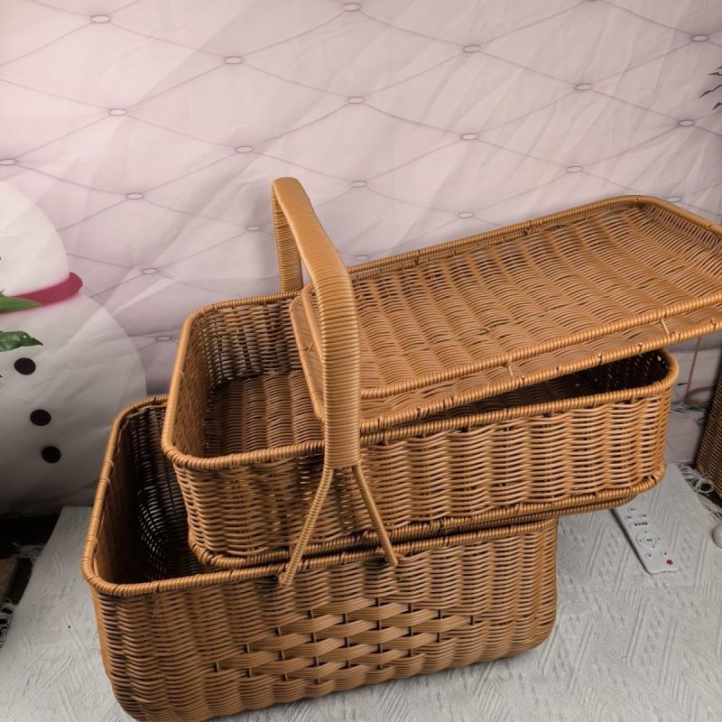Multi-Compartment Woven Storage Basket Stornfield