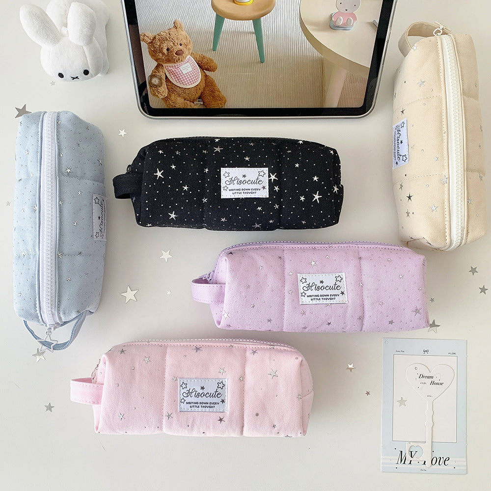 Stylish Star-Embellished Pencil Case