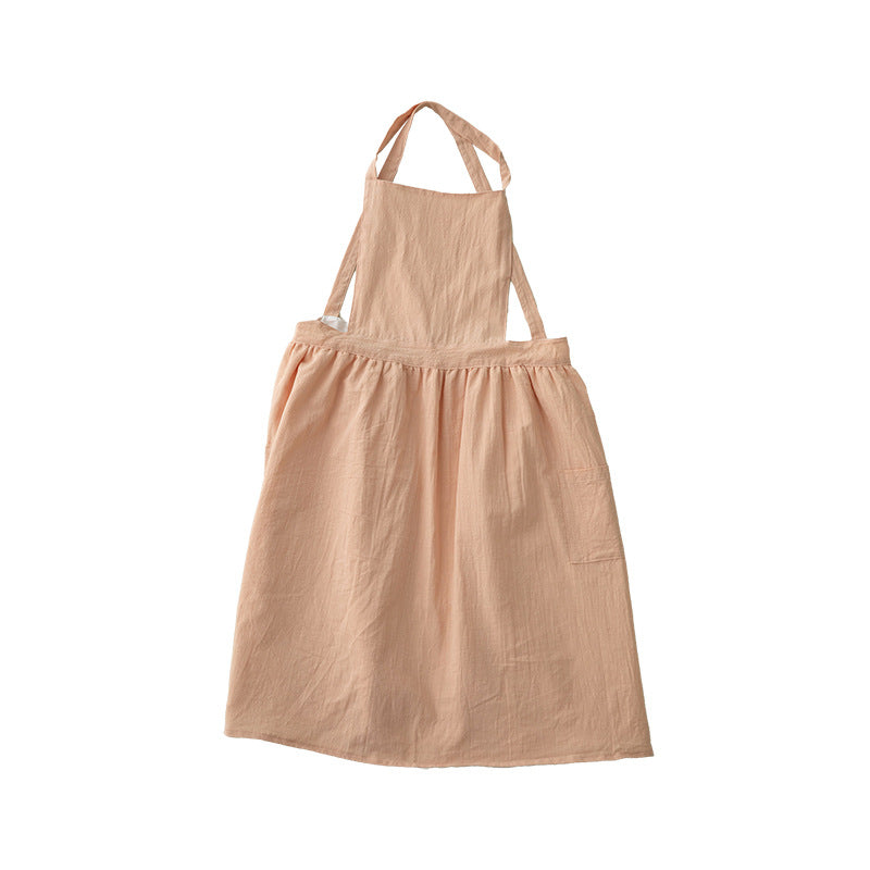 Casual apron dress with adjustable straps, gathered waist and side pockets Stornfield