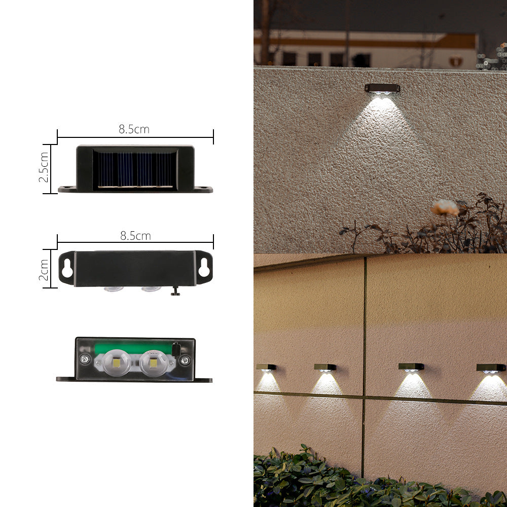 Compact Solar Motion-Sensor LED Wall Light For Outdoor Steps And Fences Stornfield