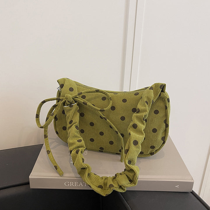 Ruffled Polka Dot Handheld Shoulder Bag