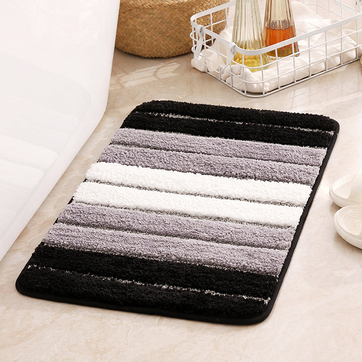 Plush Striped Bath Mat