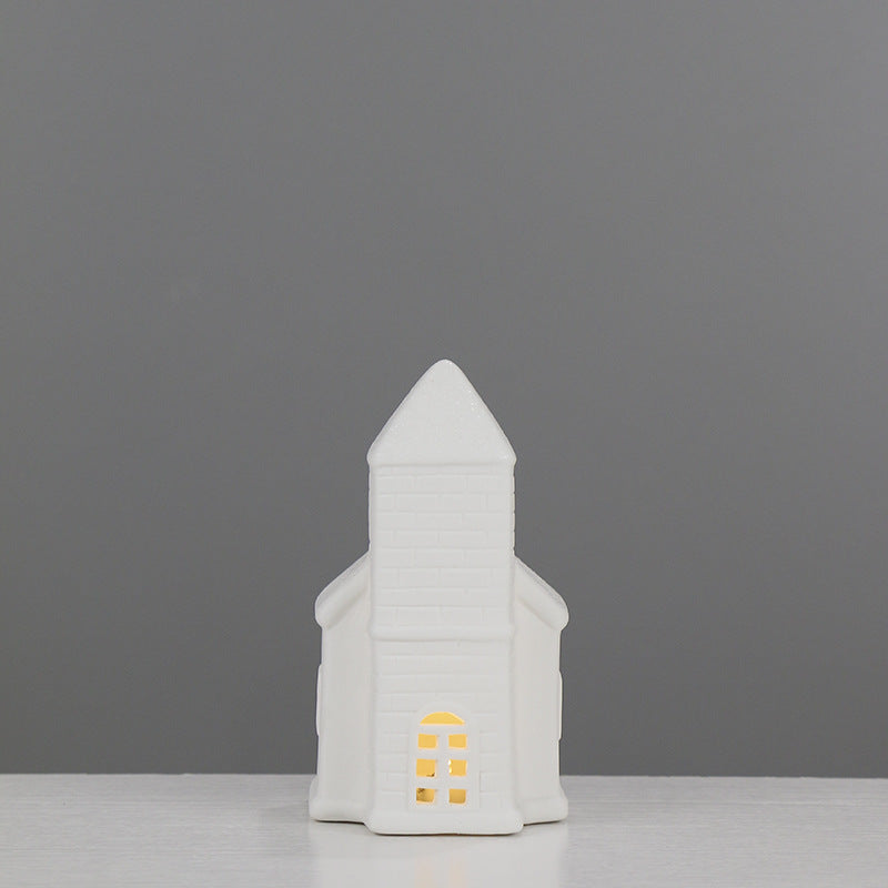 Ceramic House-Shaped Decorative Lantern Stornfeild