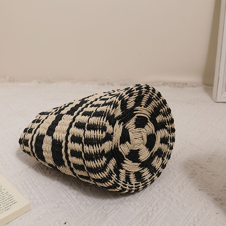 Handcrafted basket bag with modern geometric pattern Stornfield