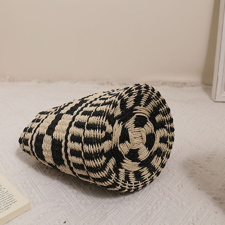 Handcrafted basket bag with modern geometric pattern Stornfield