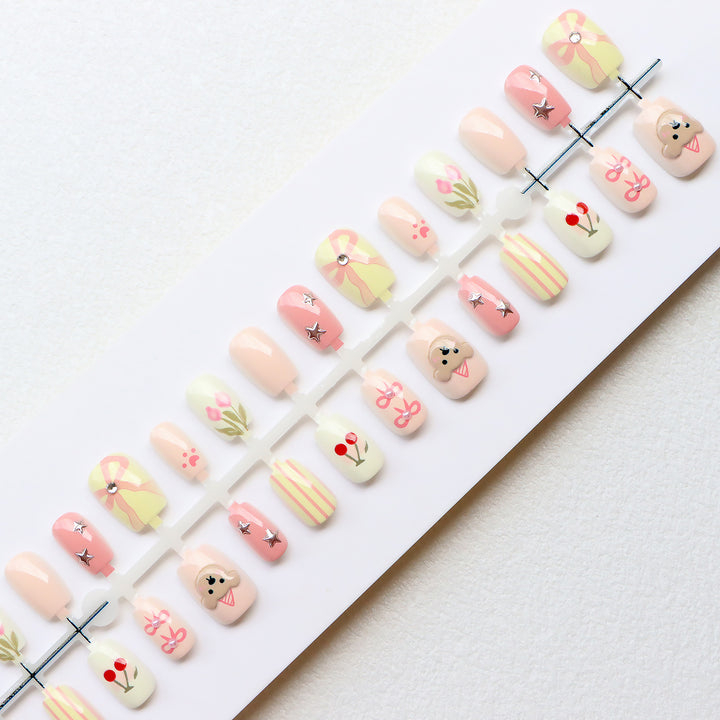 Cute Themed Press-On Nail Art Set Stornfield