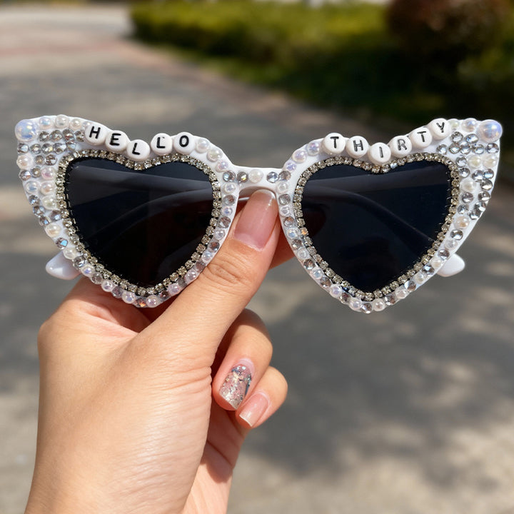 Heart-Shaped Pearl-Embellished Sunglasses Stornfield