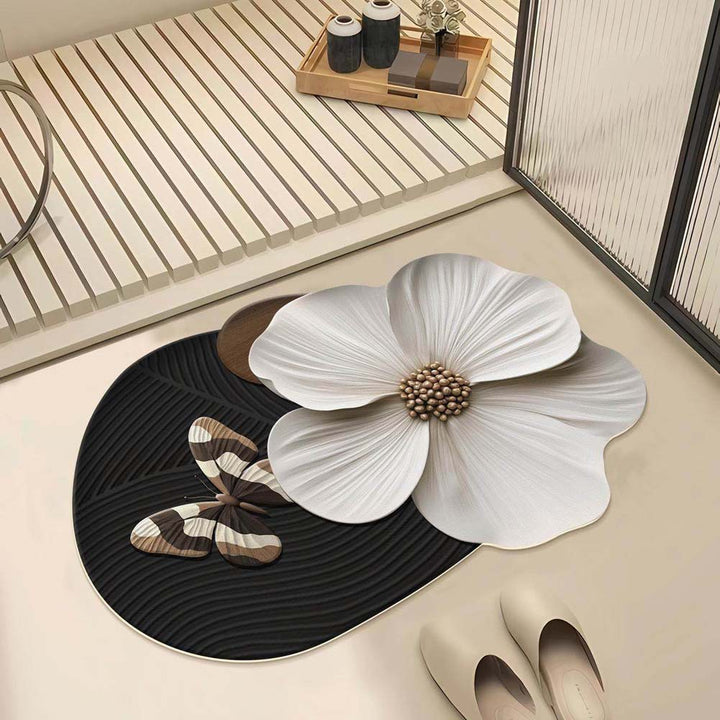Artistic Floral Shape Bath Mat
