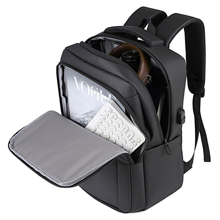 Stylish business backpack with protective compartments and ergonomic carrying system Stornfield