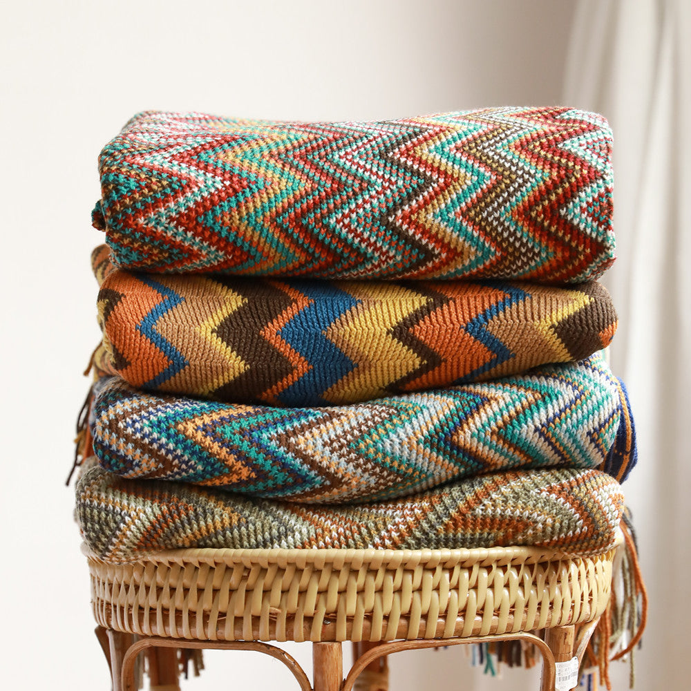 Textured Knit Throw Blanket