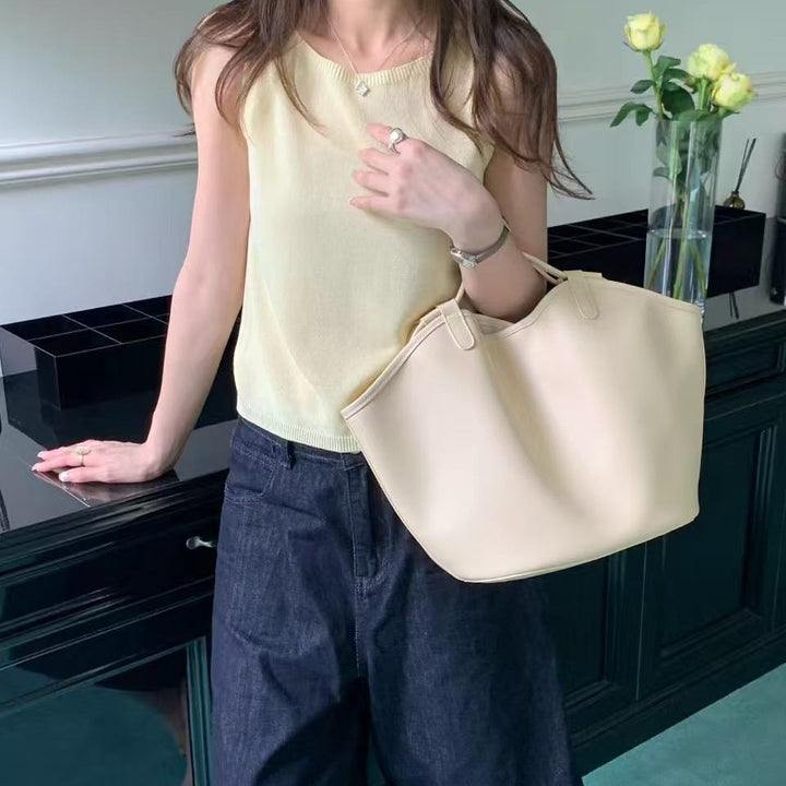 Spacious Leather Tote Bag