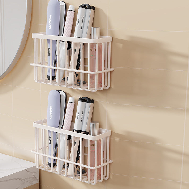 Wall-Mounted Hair Tool Organizer Basket for Flat Irons and Curling Wands