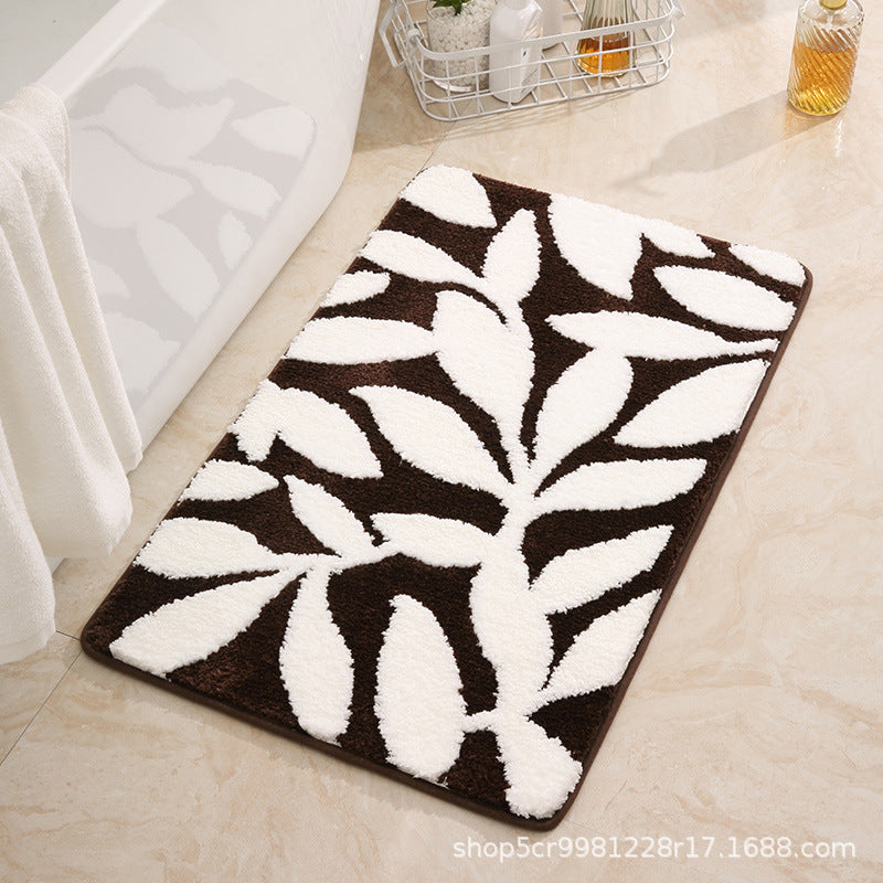 Leaf Print Soft Bath Rug