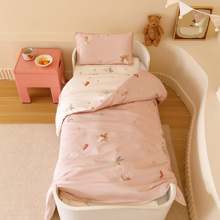 Toddler Cotton Duvet Cover and Pillowcase Set with Whimsical Space & Cloud Print