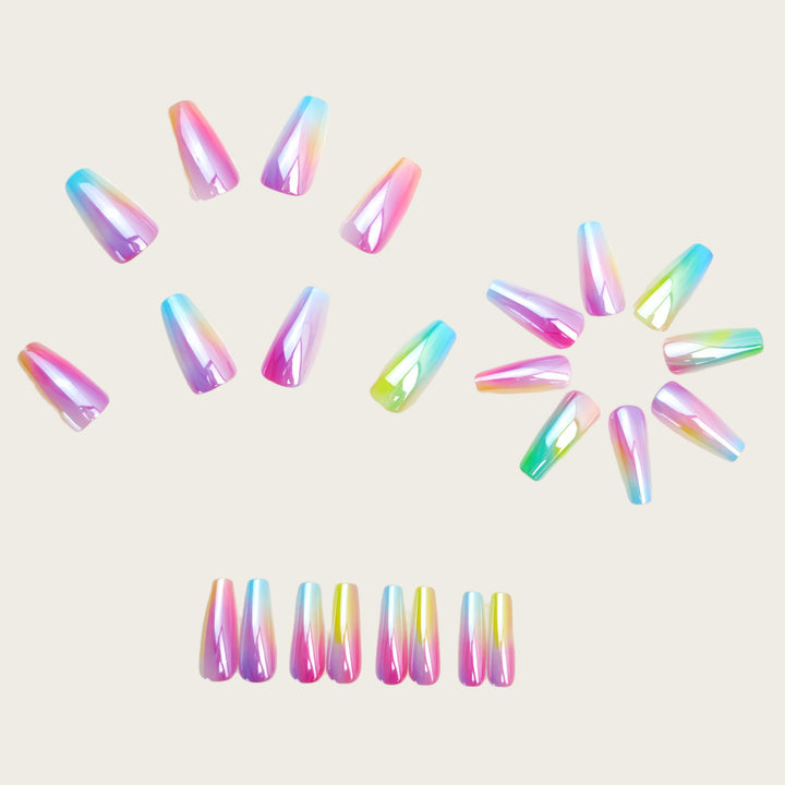 Shiny Gradient Artificial Nails Stornfield